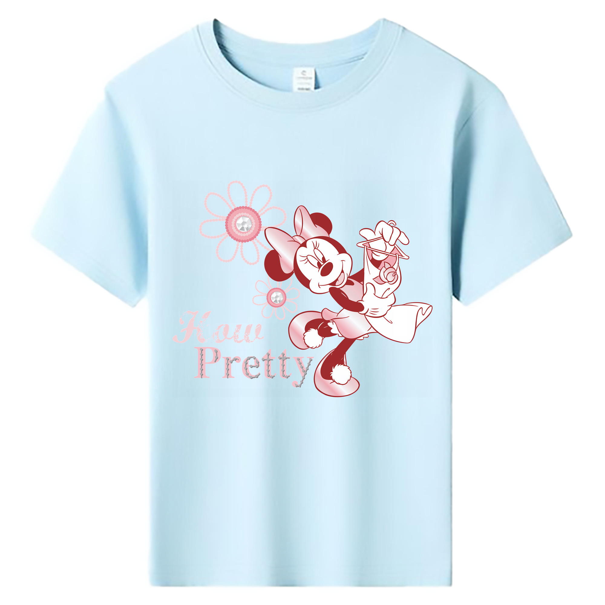 （画像用） ミッキーマウス Mickey Mouse 綿100％キッズTシャツ（フロントプリント）